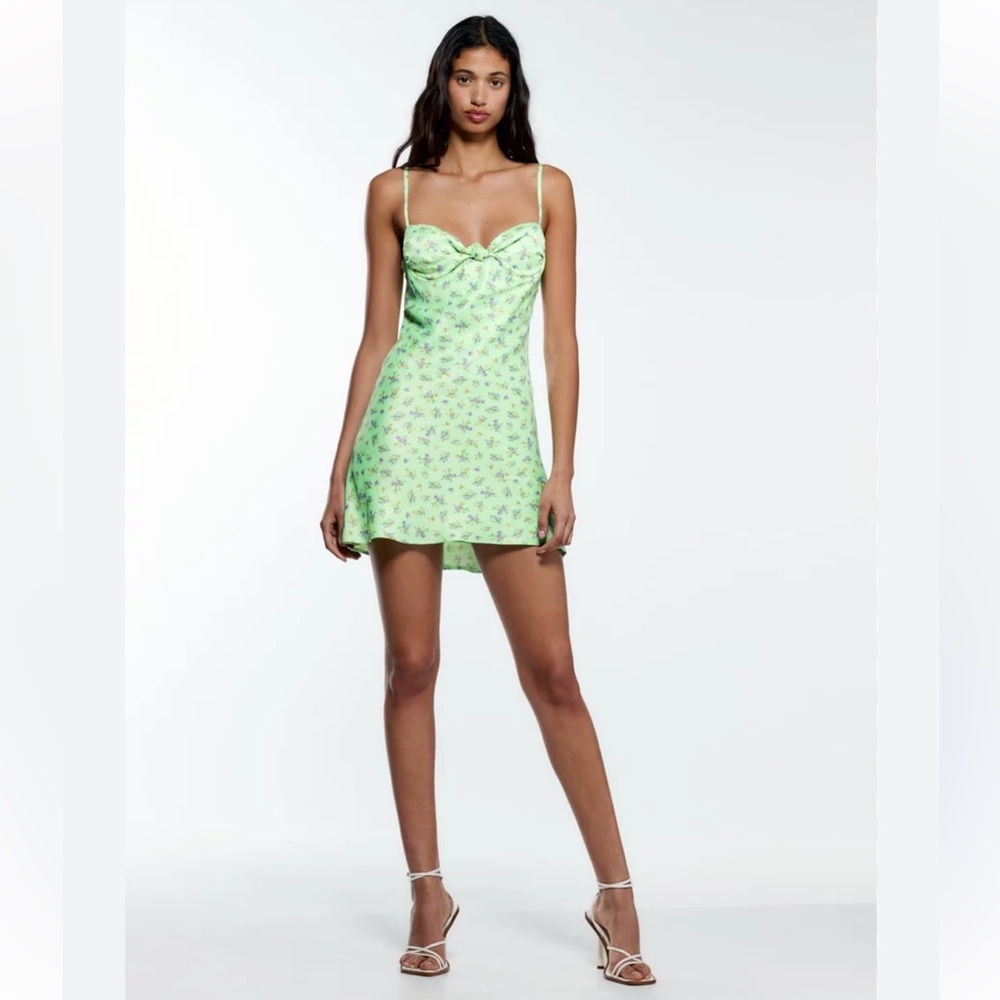 Zara Satin Effect Print Dress XL